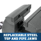 Wilton Mechanics Bench Vise, 5" Jaw Width, 5-1/4" Jaw Opening, 3-3/4" Throat (Model 745) Wilton