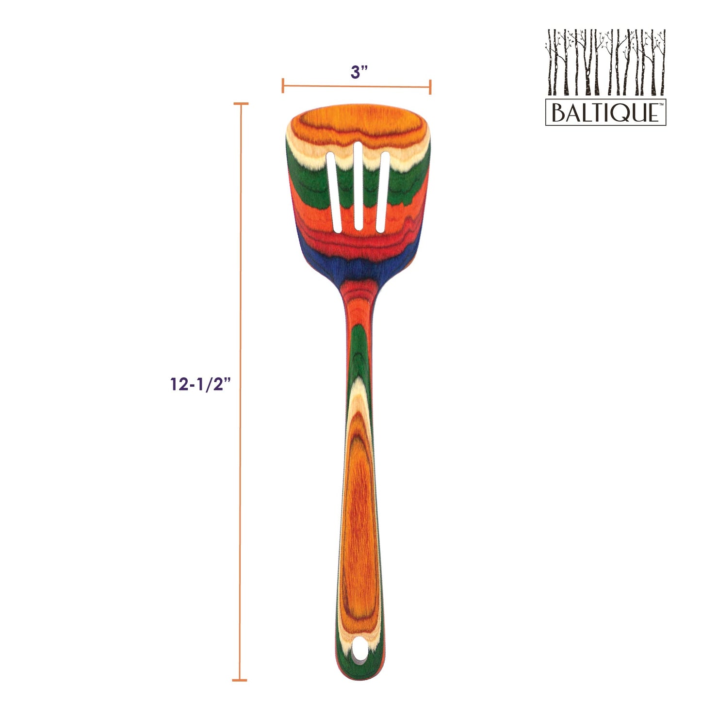 Totally Bamboo Baltique Marrakesh Collection 12-1/2" Wooden Slotted Spatula, Safe for Nonstick