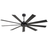 ELEHINSER 72" Ceiling Fan No Light, 6-Speed Noiseless Reversible DC Motor, 9 Blades Black Industrial Ceiling Fan with Remote and 4.5"/12"/24" Downrods for Home or or Commercial Use ELEHINSER