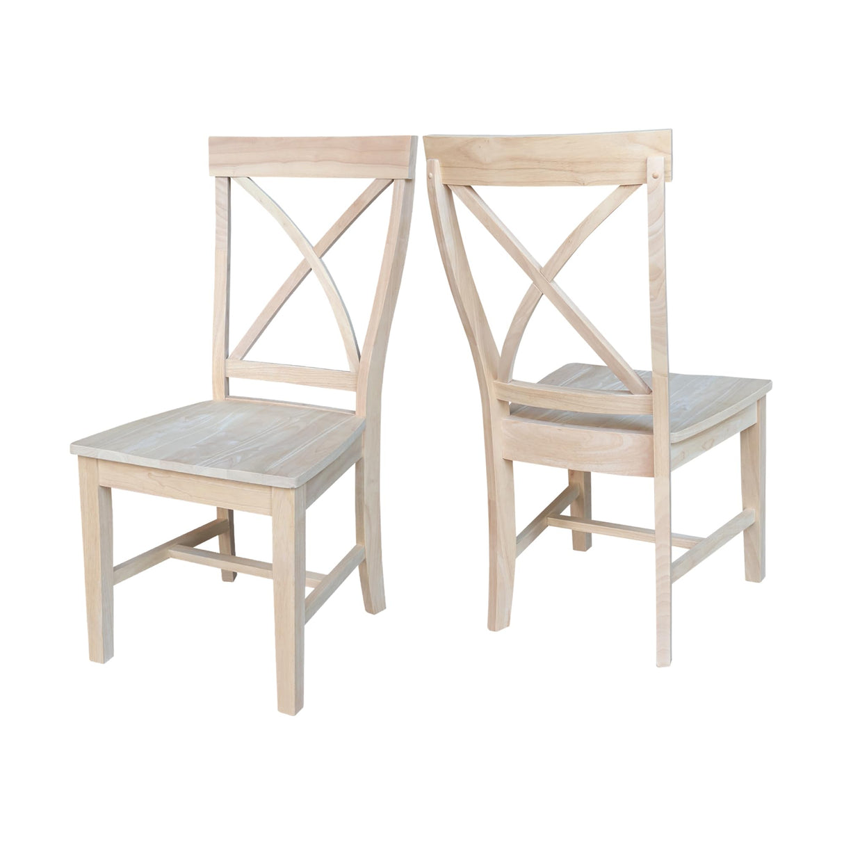 International Concepts Set of Two Creekside X-Back Chairs, Unfinished IC International Concepts