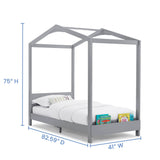 Delta Children Poppy House Wood Twin Bed, Platform Bed - No Box Spring Needed, Grey Delta Children
