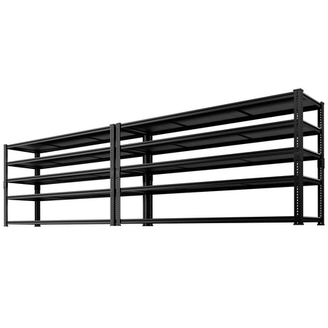 Storage Shelves Heavy Duty 2 PCS,60" L x 24" W x 78" H Garage Storage Shelves Unit Loads 3700LBS, 5-tier Adjustable Metal Industrial Utility Shelf Rack for Kitchen, Laundry Room, Warehouse, Basement ROOMTEC