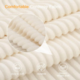 COMAX Convertible Sofa Bed, Folding Floor Couch Corduroy Fold Out Couch Bed Futon Sleeper Mattress with Pillows, Boneless Sofa Comfy Lounge Loveseat for Living Room Bedroom, Beige COMAX