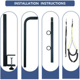 LSAIFATER 31" Dog Grooming Arm with Clamp – Adjustable Dog Grooming Table Arm Customizable Height for Small & Medium Dogs, with Grooming Loop Noose & Two No-Sit Haunch Holder Restraint, Black LSAIFATER