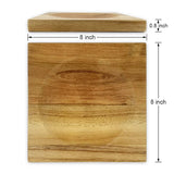 Farmhouse Kitchen Decor Acacia Wood Cutting Block with Hollow Center, Cheese Board Onion Board Vegetable Board Chopping Board Salad Bowl Mincing Tools, Birthday Housewarming Gifts, 8x8 Inch FTONENI