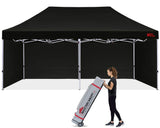 MASTERCANOPY Heavy Duty Pop-up Canopy Tent with Sidewalls (10x20,Black) MASTERCANOPY