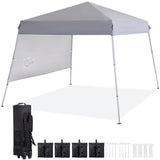 Smartxchoices 8 x 8 FT Pop Up Canopy Tent - Instant Outdoor Canopy with Wheeled Carry Bag, 4 Ropes, Straight Legs, Stakes, Height Adjustable Outdoor Tent Sun Protection Beach Shelter，Silver Grey Smartxchoices