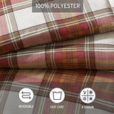 Eddie Bauer - King Comforter Set, Reversible Alt Down Bedding with Matching Shams, Breathable Home Decor for All Seasons (Edgewood Red/Beige, King) Eddie Bauer