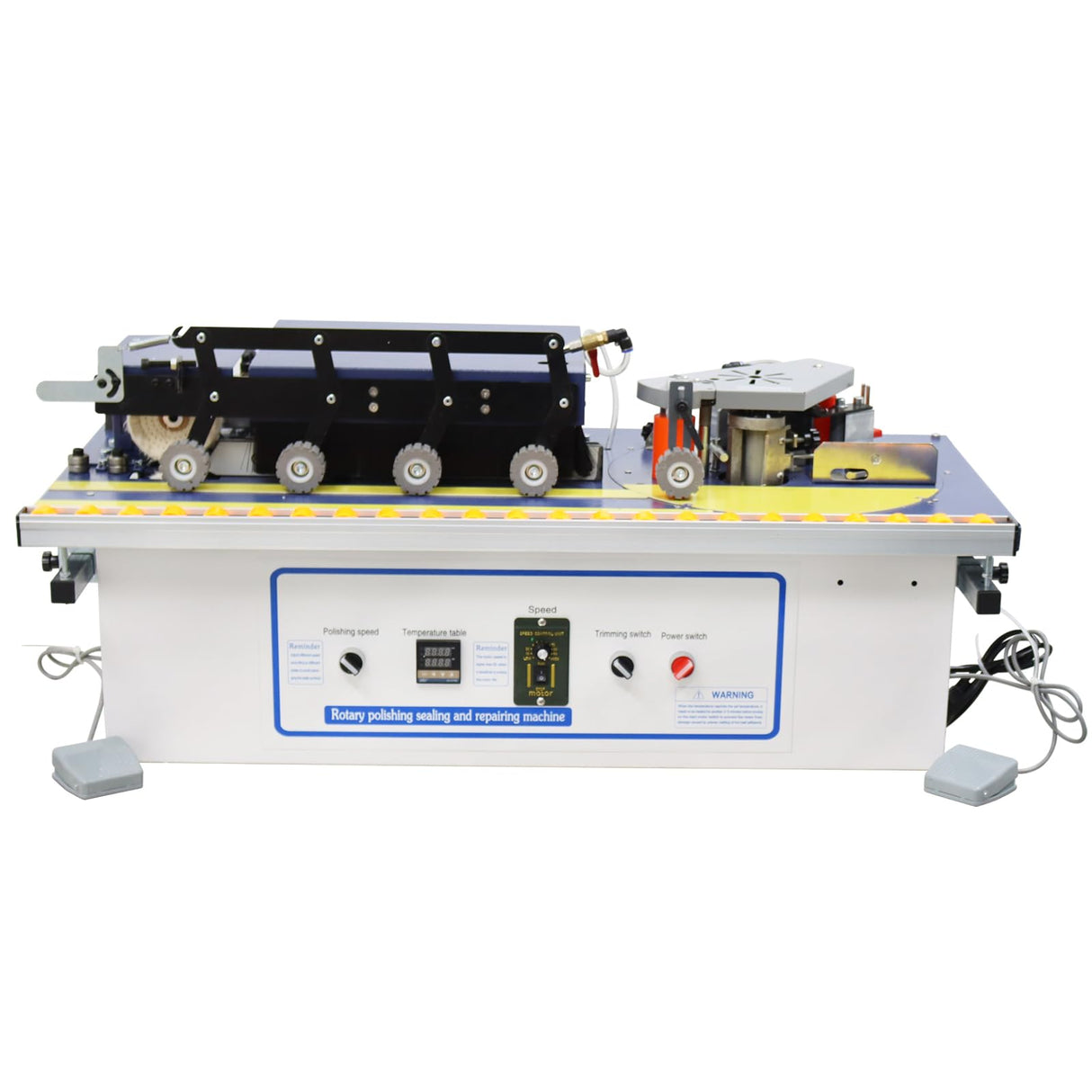 HayWHNKN Edge Bander Banding Machine Woodworking Edge Bander Banding Machine Double-side Gluing Wood Edge Banding Trimming Machine Automatic Tape Breaking 110V HayWHNKN