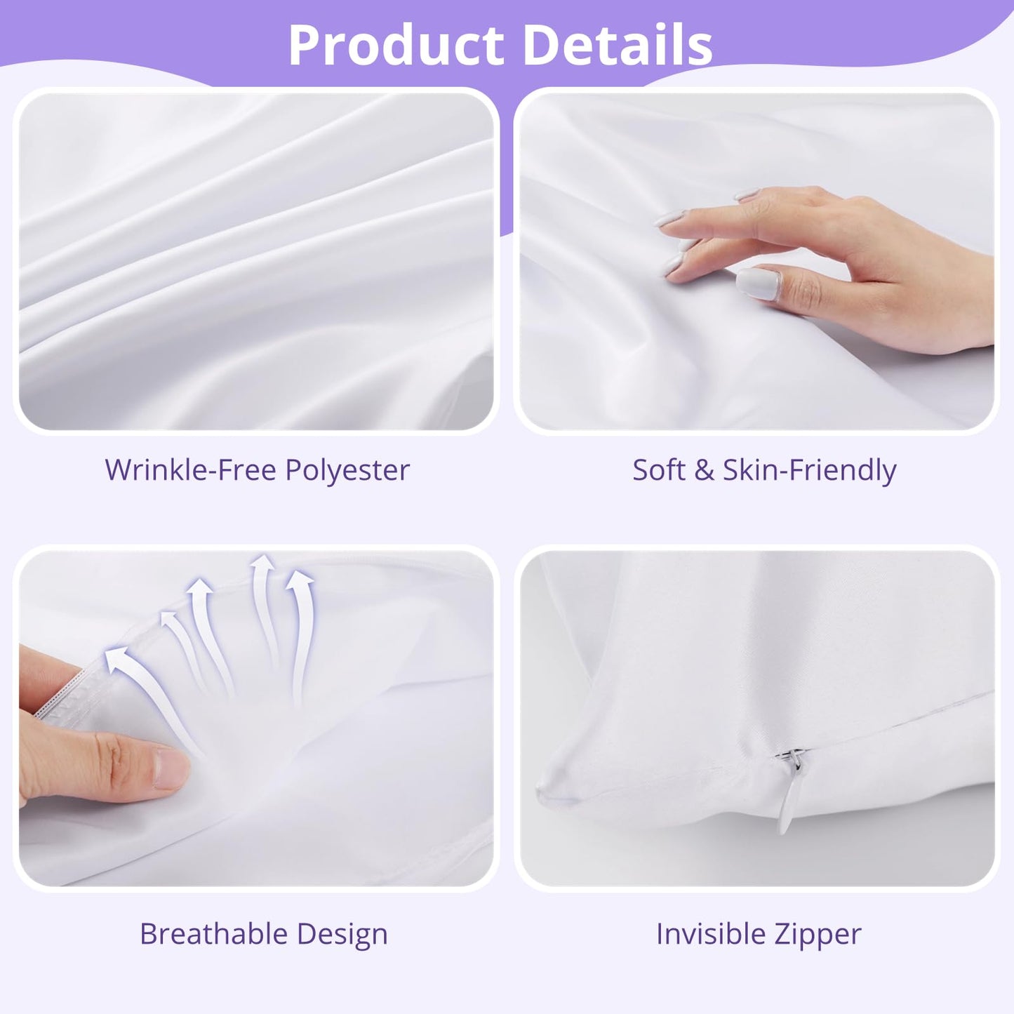 12 PCS Sublimation Pillow Cases, 18” x 18” Heat Transfer Pillow Covers, White Blank Sublimation Cushion Cover, Winkle-Free Soft Polyester Throw Pillow Case with Invisible Zipper, DIY Gifts