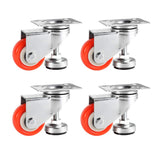 Skelang 4 Pcs 2" Adjustable Leveling Caster, Leveling Feet Wheels, Swivel Plate Casters Wheels, Installing for Industry Equipment, Dollies, Skelang