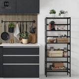 CAPHAUS 5-Tier Adjustable Bamboo Storage Shelf - Multifunctional Organiser for Home & Garden CAPHAUS