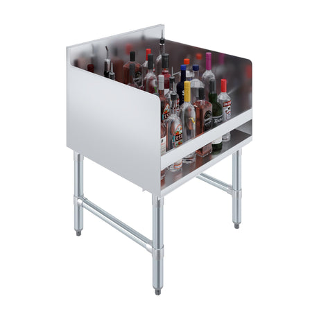 AmGood 22.5 in. x 24 in. x 33 in. Stainless Steel Four-Tier Liquor Display Rack AmGood