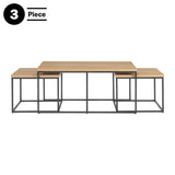 Lavish Home 3-Piece Coffee Table Set - Modern Nesting Tables with Large Table and Side Tables - for Living Room, Apartment, or Dorm (Walnut) Lavish Home