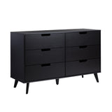 Walker Edison Modern 6-Drawer Dresser Bedroom Storage Organizer, 52 Inch, Black Walker Edison