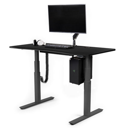 MojoDesk - Mojo Gamer Pro - Electric Standing Standing Desk for Esports PC Gaming Bundled with 5 Accessories - Monitor Arm, CPU Hanger, Cable Tray, - WoodArtSupply