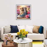 WSLWXSHM Diamond Art Painting Kits for Adults Dog and Cat, Animal Round Full Drill Diamond Art Kits, 5D DIY Paint with Diamonds Crafts for Home Wall Decoration Gifts 12×12Inch, Flower WSLWXSHM