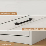 Vikiullf 6 Drawer Dresser - Farmhouse Dresser for Bedroom, Wooden Chest of Drawers, Storage Drawers for Bedroom, Living Room, Hallway, Entryway Organizer, Rust Oak White Vikiullf