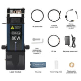 Laser Module with Air Assit,80W Laser Module for Laser Cutter & Laser Engraver Machine,10W Output Power,Built in FAC,Double Ultra-Fine Compressed Spot CNC Carving DIY Laser Master - Laser Class 4 AENBUSLM