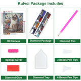 Kulvci Cat Diamond Art Kits for Adults, Diamond Painting Kits for Beginners, DIY 5D Diamond Painting with Round Gem Art Kits for Adults for Gift Home Wall Decor 12x12inch Kulvci