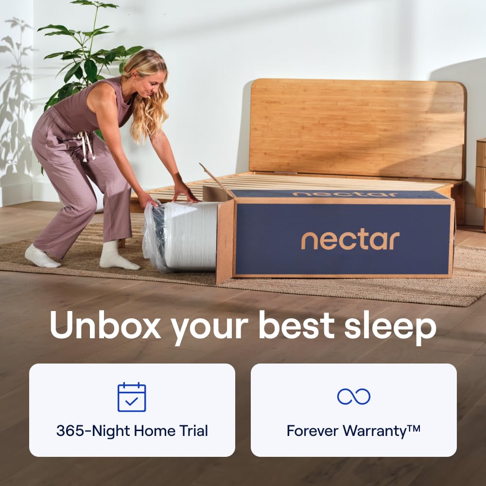 Nectar Classic 12” King Mattress (New Version) - Medium Firm - Contouring Memory Foam - Cooling Top Layer - Support & Pressure-Relief - Minimal Motion Transfer - 365-Night Trial & Forever Warranty