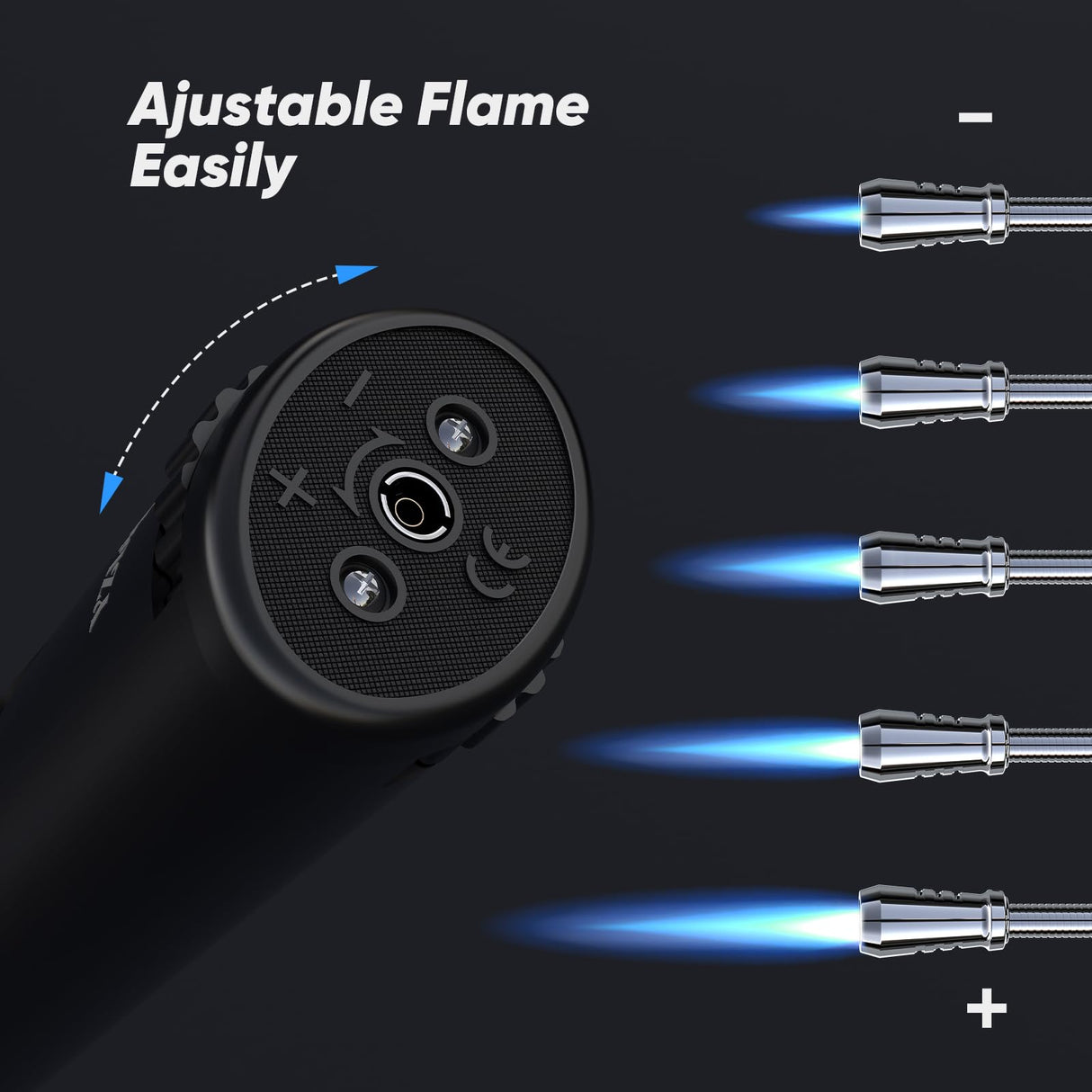 YZLighter Butane Lighter Torch Long Lighter for Grill Fireplace, Refillable Lighter Windproof with Visual Fuel Window Flexible Extra Long Torch Lighter for Camping BBQ Candles (No Butane Included) YZLighter