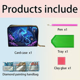 DIY Diamond Art Painting Kit - PU Leather Credit Card Holder Wallet & Coin Purse with Dragon Pattern, Zipper Organizer 4.33x3.14in for Adults Santiway