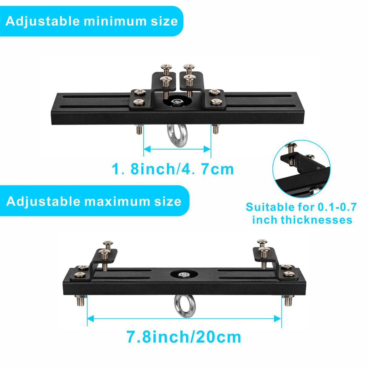 YZZHAJ Heavy Duty Steel Beam Hanger, Punching Bag Hanger Mount I-Beam, Dual-Track I-Beam Heavy Bag Mount Hanger for Boxing Muay Thai Training,Aerial Yoga Swing & Hammock YZZHAJ