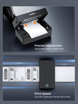 MUNBYN Bluetooth Thermal Label Printer, 130B Wireless 4x6 Shipping Label Printer for Shipping Packages Small Business Office or Home, Compatible with iPhone Android iPad Windows macOS Chrome Etsy eBay MUNBYN