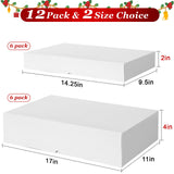 STYPOP 12 Pack Gift Boxes with Lids for Present - 6 Extra Large 17" (4" Deep) & 6 Large 14" (2" Deep) White Gift Boxes for Clothing Wrapping, Christmas STYPOP