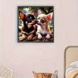 Animals Diamond Art Kits for Adults,Chihuahuas Dog 5D Diamond Painting kit for Beginner,DIY Full Round Drill Diamond Gem Art Crafts for and Home Wall Decoration 13.8 x 13.8 inch GEMFAMILY