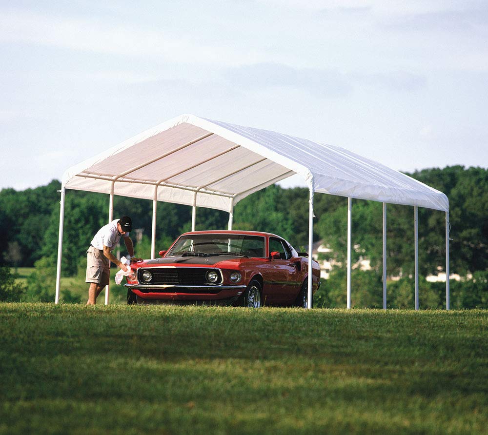 ShelterLogic 12' x 26' SuperMax Heavy Duty Steel Frame Quick and Easy Set-Up Canopy, white (25770) ShelterLogic