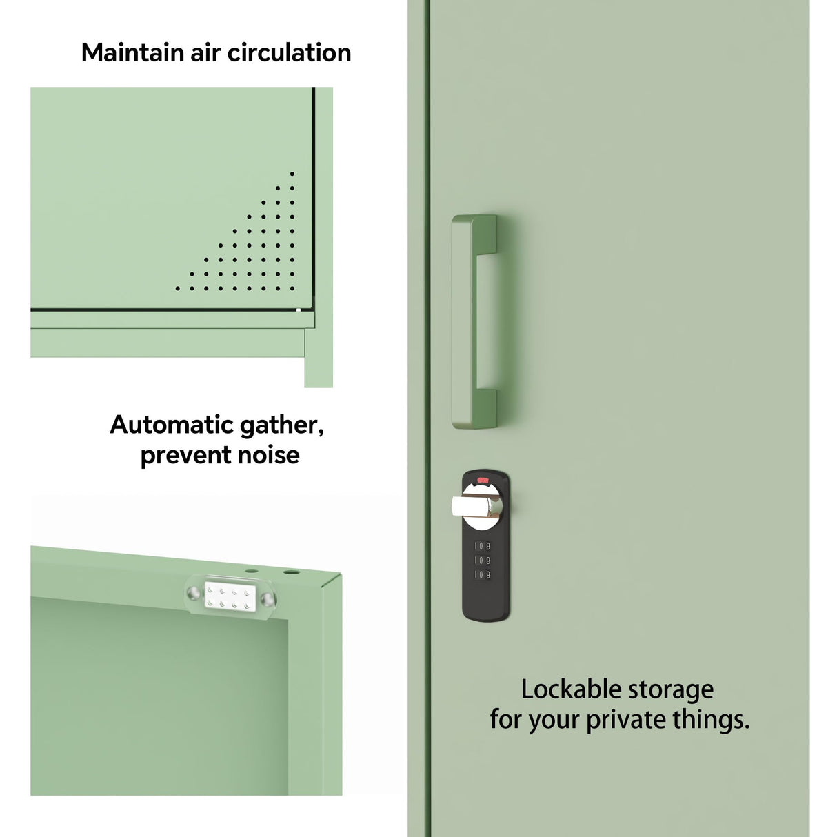 Steehoom Metal Locker Storage Cabinet Lockable 4 Tier File Cabinet Steel Bathroom Cabinet Changing Room Locker for Home, Office, School, Gym, Garage (Green, H49.21) Steehoom