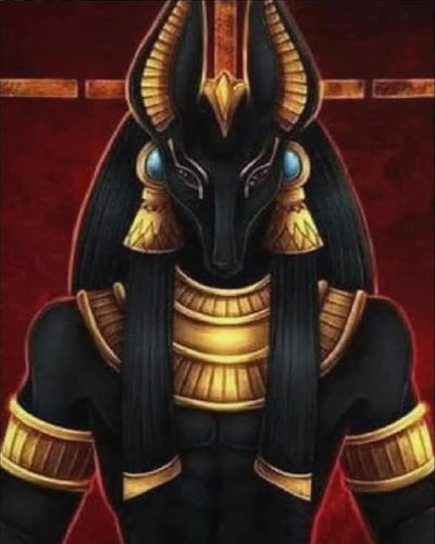 YIMORE 5D DIY Diamond Art Painting Kits Flower Arts ，Full Round Drill Crystal Rhinestone Embroidery for Home Wall Decor (Egyptian God Anubis Art)