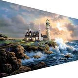 koemhxb Large Paint by Number for Adults(24x16 inch),Lighthouse Paint by Numbers Kits for Adults Beginner,Lighthouse Painting by Numbers for Home Wall Decor koemhxb