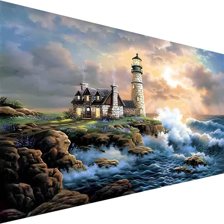 koemhxb Large Paint by Number for Adults(24x16 inch),Lighthouse Paint by Numbers Kits for Adults Beginner,Lighthouse Painting by Numbers for Home Wall Decor koemhxb