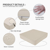 Valita Outdoor Furniture Replacement Cushions, Fits 6-seat Sectional Rattan Conversation Set, 14-Piece Patio Water-Resistant Replacement Sofa Cushions, Liner&Cover (Khaki) Valita