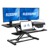 FLEXISPOT Electric Standing Desk Converter 42" Height Adjustable Desk 55 LBS Weight Capacity Motorized Stand up Desk Riser with Quick Release Keyboard Tray for Office Home FLEXISPOT