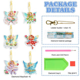 YUE ZHE 6 PCS Diamond Painting Keychains Double Sided Flower Fairy Diamond Art Kits for Adults DIY 5D Painting Keychains Ornaments for Adults Beginners DIY Crafts Decor YUE ZHE