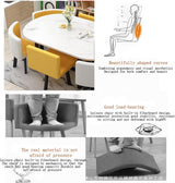 TISTIK Oval Conference Dining Table and 6 Chairs Pu Seat Surface, Wooden Table Top and Metal Frame Business Office Reception Table Set TISTIK