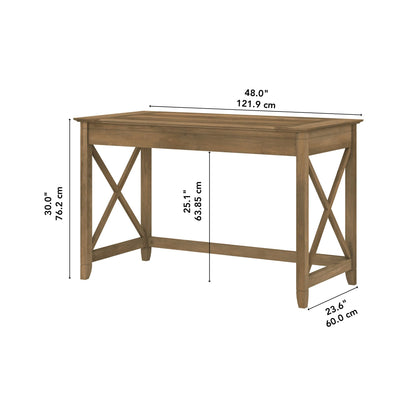 Bush Furniture Key West 48W Writing Desk in Reclaimed Pine - WoodArtSupply