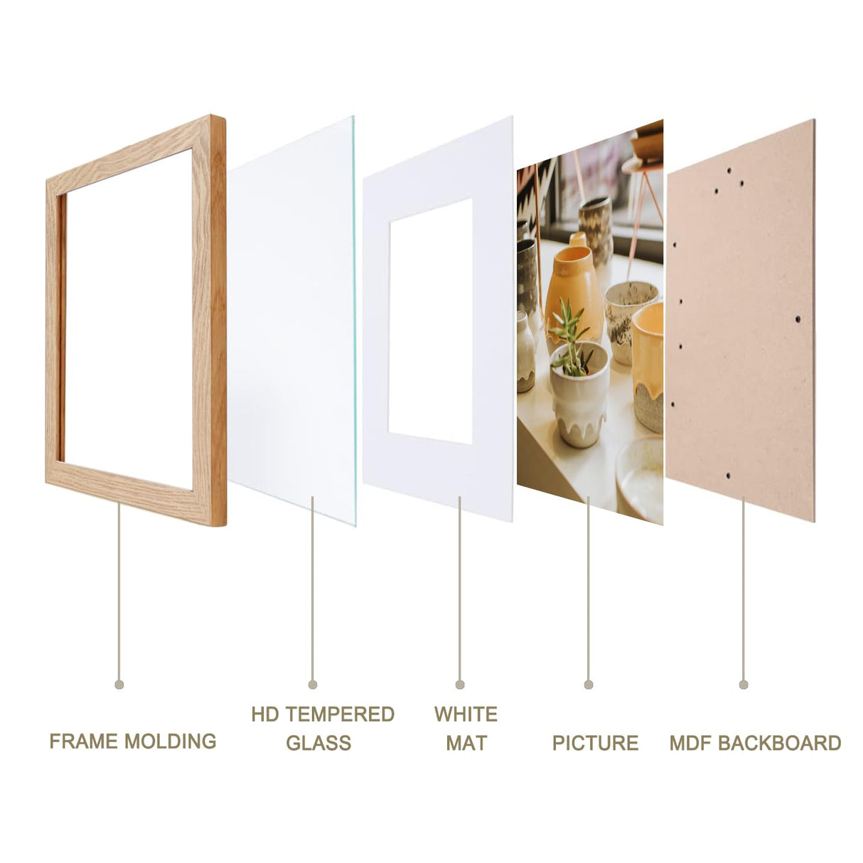 KTKDE 5x7 Picture frame Set of 2,4x6 with mat 5x7 without Mat,Modern Style Wood Composite Frame, Real Glass, Studio Gallery 5x7 frame Wall Mount and Tabletop Display Family Friends Wedding Ideal Gift KTKDE