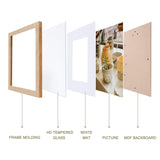 KTKDE 5x7 Picture frame Set of 2,4x6 with mat 5x7 without Mat,Modern Style Wood Composite Frame, Real Glass, Studio Gallery 5x7 frame Wall Mount and Tabletop Display Family Friends Wedding Ideal Gift KTKDE