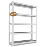 WORKPRO 3000lbs 5-Tier Shelving Unit, 72" H Adjustable Storage Shelves, Boltless Garage Shelving Unit for Garage, Kitchen, Durable Scratch-Resistant Panels, White WORKPRO