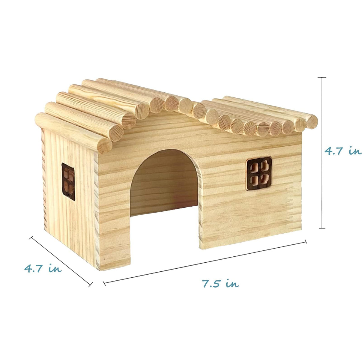 Wooden House With Windows for Small Animals - Climbing Play Hut for Hamster, Sugar Gliders, Gerbil, Rat Wood Hideout Hamiledyi