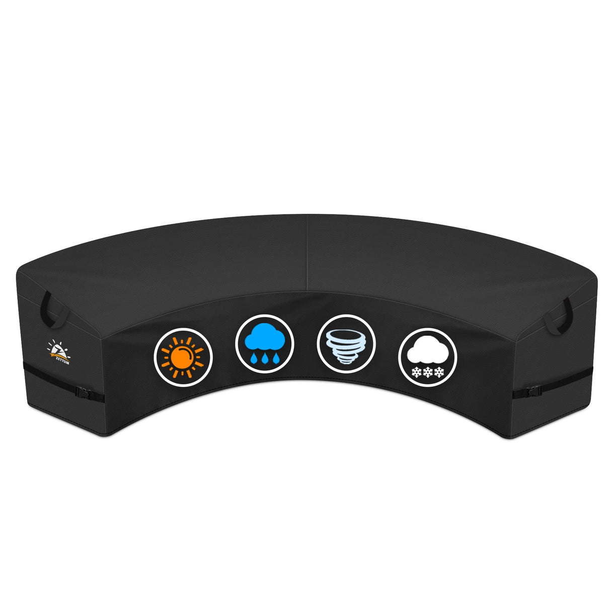 Zettum Outdoor Curved Sectional Cover - Patio Sectional Sofa Cover, 600D Waterproof Patio Furniture Covers for 2-3 Seater Outdoor Sectional Sofa and Couch, 94"(Back)/60"(Front) Zettum