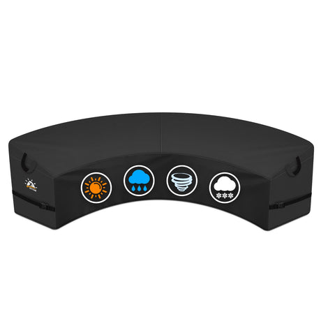 Zettum Outdoor Curved Sectional Cover - Patio Sectional Sofa Cover, 600D Waterproof Patio Furniture Covers for 2-3 Seater Outdoor Sectional Sofa and Couch, 94"(Back)/60"(Front) Zettum