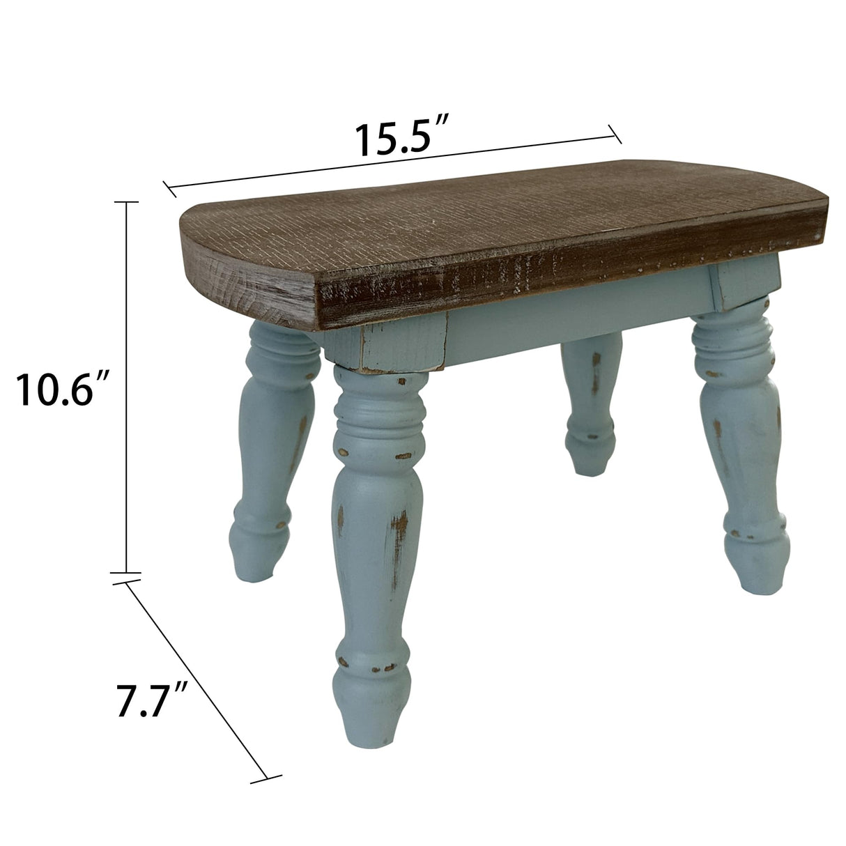 dwellington Farmhouse Wood Step Stool Bedside Stool Samll Rustic Plant Foot Stool for Bathroom, Kitchen, Bedroom dwellington