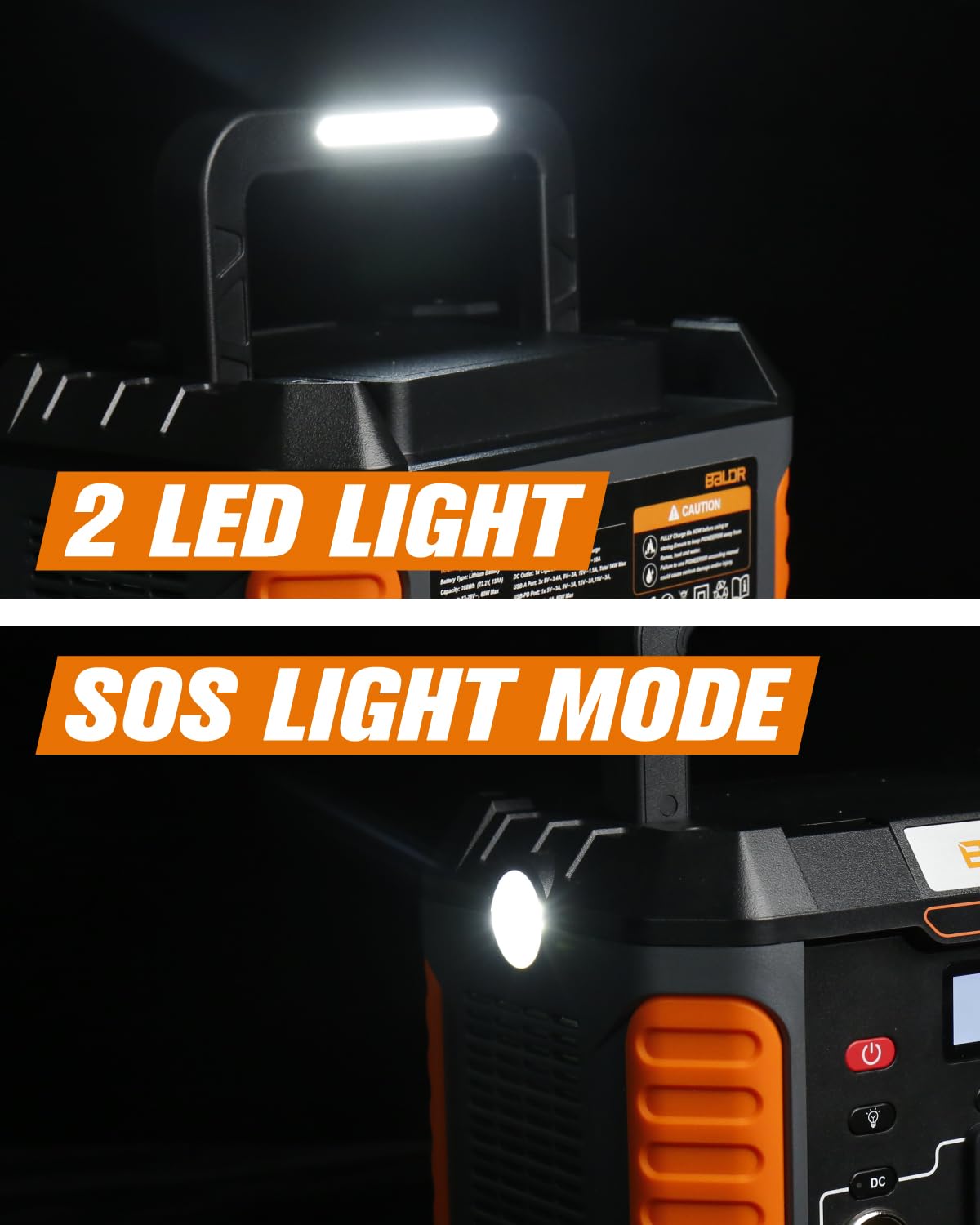 BALDR Portable Power Station, 500W Output, 288Wh Capacity, AC Outlet, USB Ports, Solar Charging Generator for Home Camping Emergency Use.… BALDR