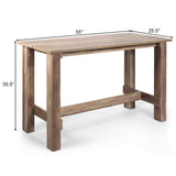 Giantex Counter Height Dining Table for 4-6, 55”L x25.5”W x35.5”H Large Rectangular Kitchen Table, Multifunctional Farmhouse Table for Dining Room, Kitchen, Bar, Pub, Bistro, Rustic Brown Giantex